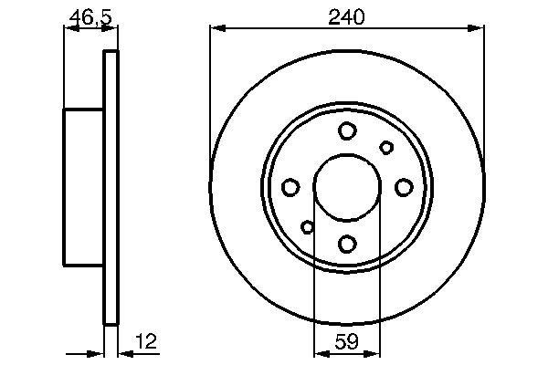 BOSCH 0986478353 Ön Fren Aynasi Uno 70 240.5x12x4dl