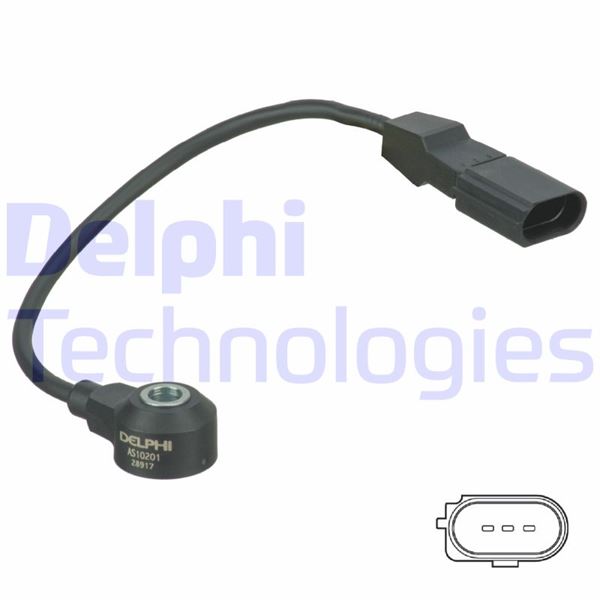 DELPHI AS10201 Vuruntu Sensörü - Ford Galaxy. Seat Alhambra. Leon. Vw Beetle. Bora. Eos. Golf. Phaeton. Sharan. Tou