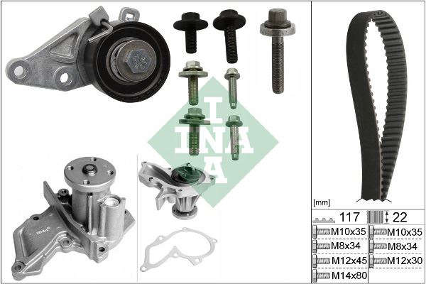 INA 530014030 Triger Seti Devirdaim Ford Focus-Fiesta-Cmax 98> 1.25-1.4-1.6 Zetec 100 Ps Da 121 Iii 1.25 96>04 Volvo S40 Ii 1.6 05>12 V50 05>12 Mazda Ii 1.25 / 1.4 / 1.6 04>12 Ktb286