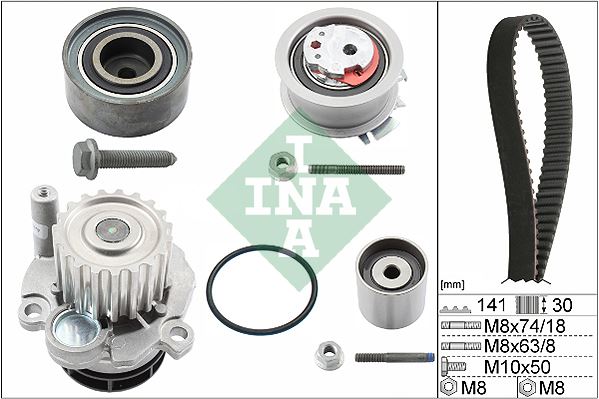 INA 530040530 Devirdaimli Triger Seti Passat-Jetta-Golf5-Octavia-Toledo-A3-A6 2.0 Tdi 04-06 Bkp-Bkd-Bre-Blb-Bmr