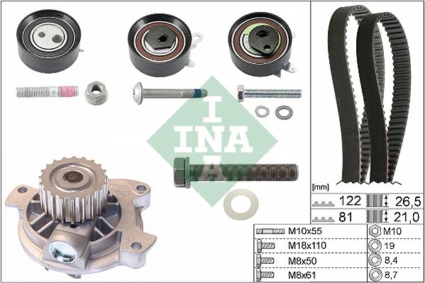 INA 530048430 Devirdaimli Triger Seti 122x265 T4 2.5tdi 96-03 -Lt35 2.5tdi 96-06 -Volvo V70 2.5ydi Ajt-Ayy