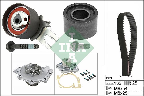 INA 530058230 Eksantrik Rulman Kiti Triger Seti Devirdaim Li Volvo C30 10>14 C70 Ii 06>14 S40 Ii 06>10 S8 Ii V6 V7 Xc6 Xc9 D3-D4-D5
