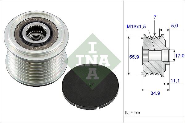 ZEN 5649 Alternator Kasnak Audi Q7 3.6 Fsi-Porsche Cayenne 3.2-Panemera 3.6-Volkswagen Touareg 3.2 V6 7 Kana
