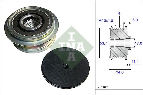 INA 535012510 Alternatör Kasnaği Volvo S80 2.0 08-12 V70 2.0 07-11 Ford Mondeo 2.0 07-15 Smax 2.0 06-14