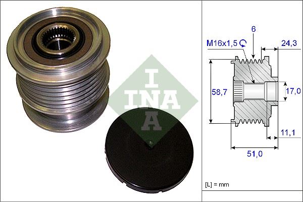 INA 535020010 Alternatör Kasnaği Volvo S60 10 > S80 10 > V60 10 > V70 09 > Xc60 08-17 Mondeo Smax