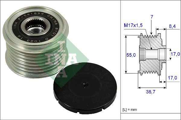 INA 535023910 Alternatör Kasnaği Rulmanli Nissan Navara 2.3l Ys23 D23 16-> / Qashqai 1.6l Hr16de J10 6 Vites 10-13 Np300 10> Navara Pick-Up D23. D23t 15> Qashqai 10>13