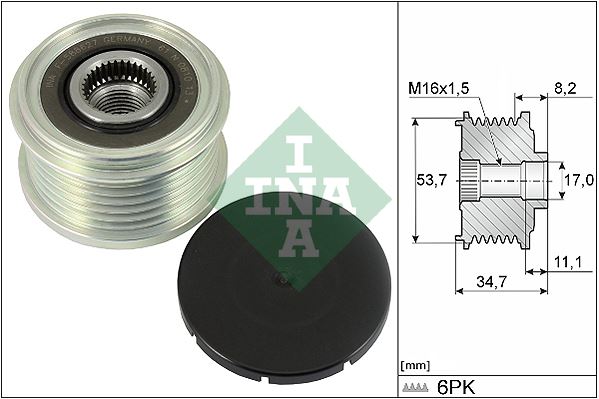 INA 535032710 Alternatör Kasnaği Corsa E 1.3 B13dte-B13dtn-B13dtc-B13dtr