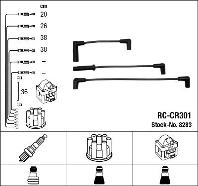 MGA-35257 Buji Kablosu ( Jeep Cherokee(Xj) 2.5 90-96 - Wrangler (Yj,Sj,Tj) )