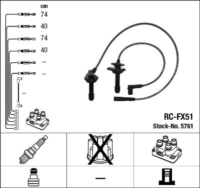 NGK 5761 Buji Kablosu Subaru Forester 2.0l Ej20 S Turbo Sf 99-01 Rc-Fx51