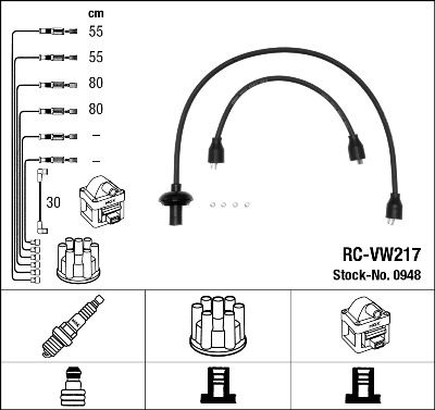 BVW-94491T Buji Kablosu Volkswagen Vw  Escarabjo Beetle Kafer Coccinelle Vw 1200 - 1300 - 1303 - 1500 - 1600 Telli