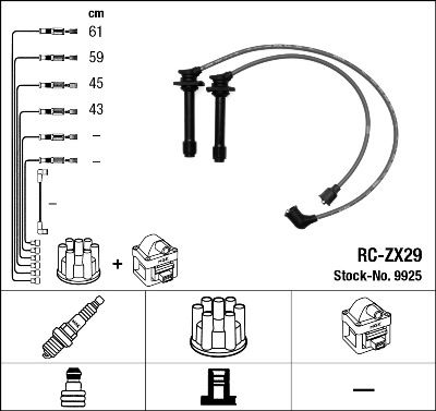 NGK 9925 Buji Kablosu Mazda 626 2.0l Fs 16v Dohc Ge Kasa 92-97 Rc-Zx29
