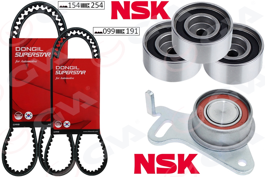 GVA 59T8171 Triger Kayiş Seti Eksantrik Seti Mitsubishi L200 2.5l 4d56t Di-D Cr 4x2 4x4 Ka4t Kb4t 07-14 2 Kayiş 4 Rulman 154x254 099x190 - Kütüksüz