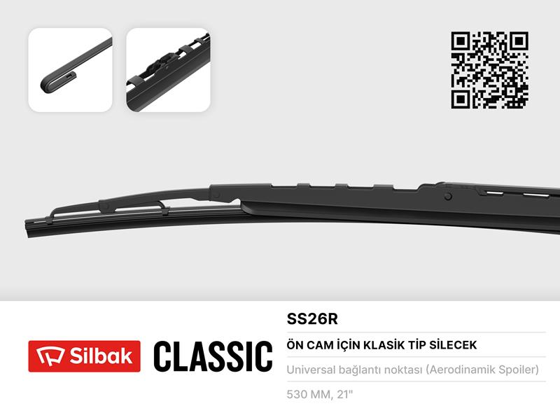 SILBAK SS26R Silecek Süpürgesi 530mm Rüzgarlikli Üniversal Volkswagen-Mb800