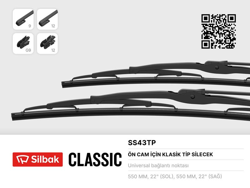 SILBAK SS43TP Silecek Süpürgesi 560mm Daf 95310-330-106587