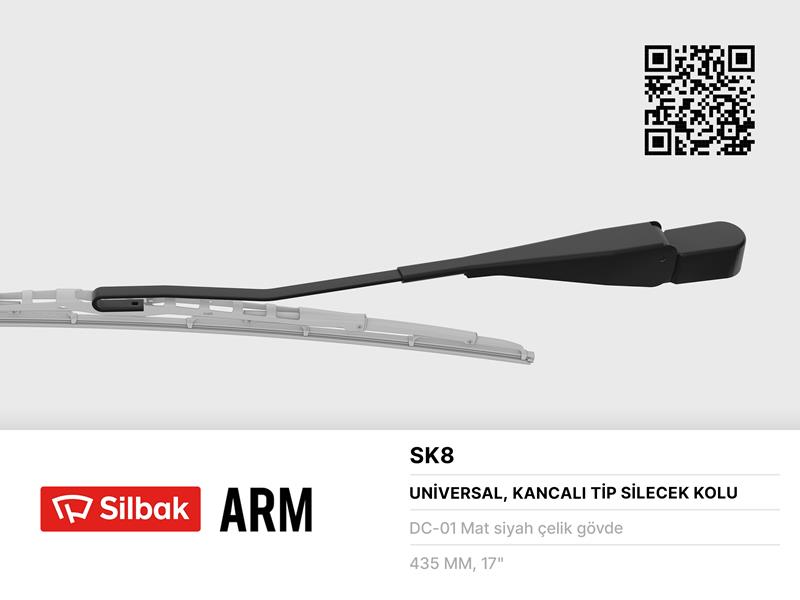 SILBAK SK8 Silecek Kolu 385mm R12 Tsw-Toros Arka Em