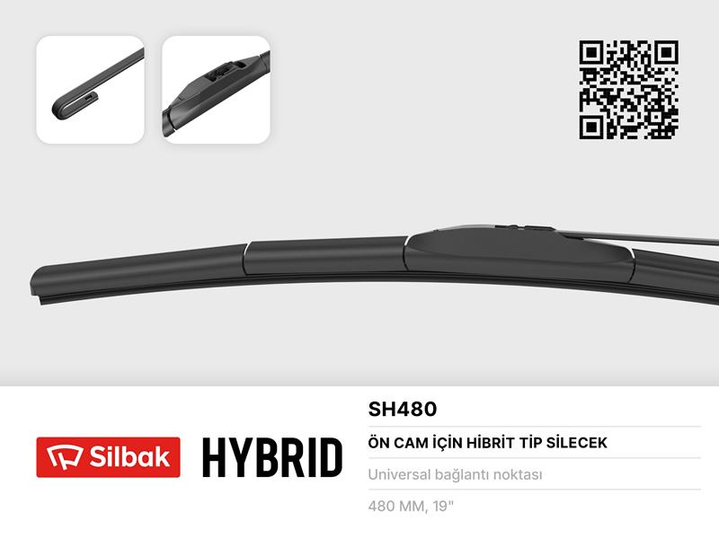 SILBAK SH480 Silecek Süpürgesi Hybrid Tipi 480mm Üniversal
