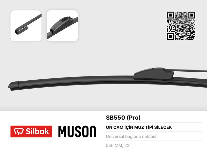 SILBAK SB550 Silecek Süpürgesi 550mm Muz Tipi Üniversal