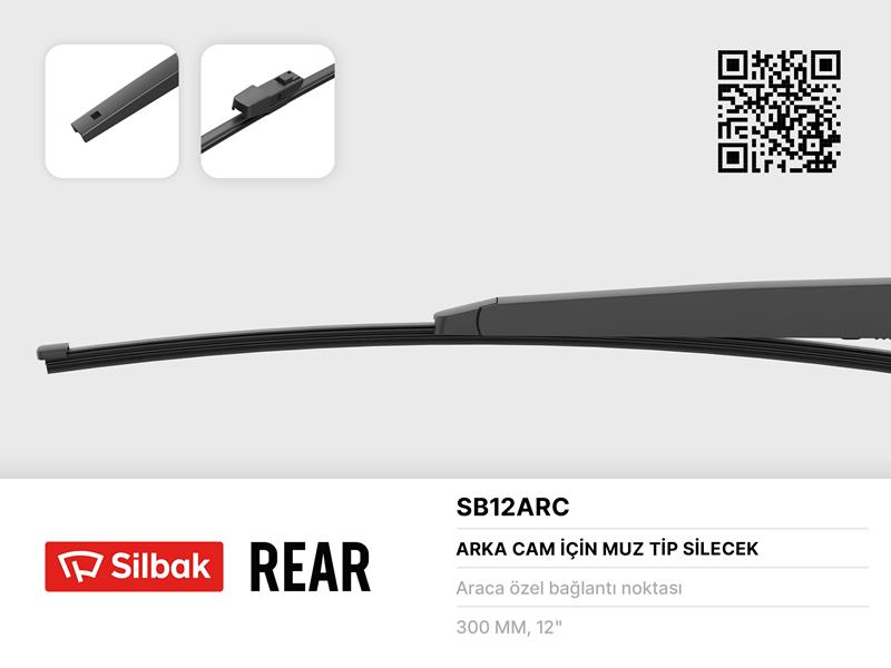SILBAK SB12ARC Silecek Süpürgesi Arka Muz Tipi 300mm Vw Polo 7 06/17>