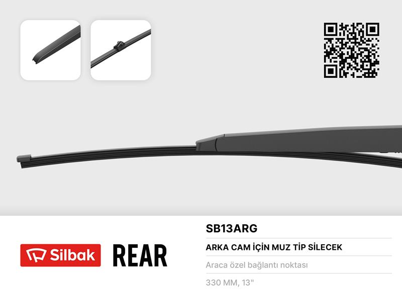 SILBAK SB13ARG Silecek Süpürgesi Arka Muz Tipi 330mm A3 04/12> Q5 08/09>