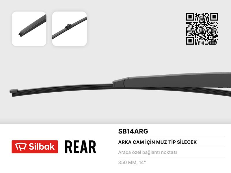 SILBAK SB14ARG Silecek Süpürgesi Arka Muz Tipi 350mm A1 05/10> Porsche Cayenne 09/10> Touareg 01/10>