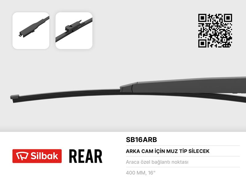 SILBAK SB16ARB Silecek Süpürgesi Arka Muz Tipi 405mm Doblo Ii Tek Kapi 02/10> Sprinter - Crafter 04/06>