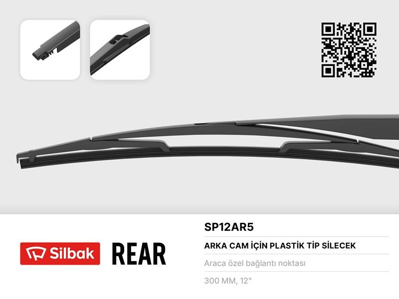 SILBAK SP12AR5 Silecek Süpürgesi Arka Plastik Tip 300mm Hyundai İ İ30. Cw Gd 11/12>