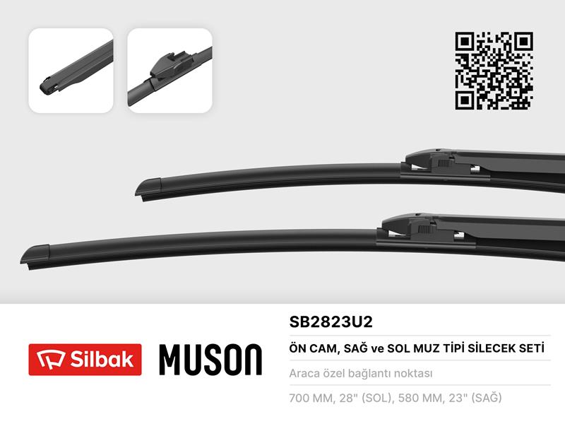 SILBAK SB2823U2 Silecek Süpürgesi 700/580mm Muz Tipi Civi Sedan Fd 01/06-12/07 -Civi Hatchback Eu Fk/Fn 01/0 6-12/11