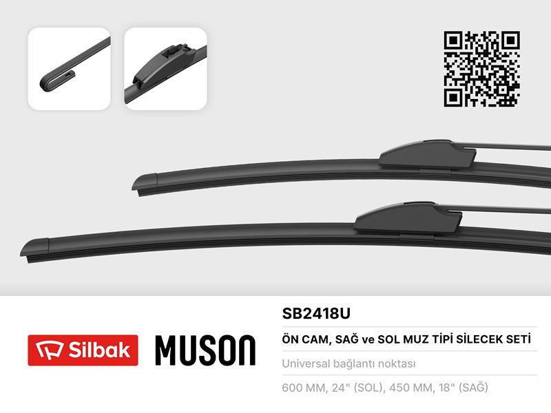SILBAK SB2418U Silecek Süpürgesi 600/450mm Muz Tipi Insignia