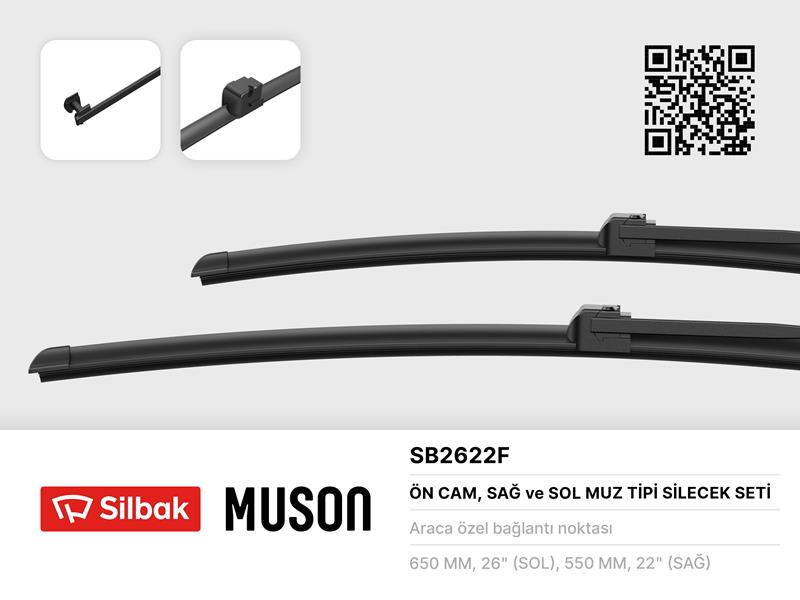SILBAK SB2622F Silecek Süpürgesi 650/550mm Muz Tipi Scenic Ii 05/03