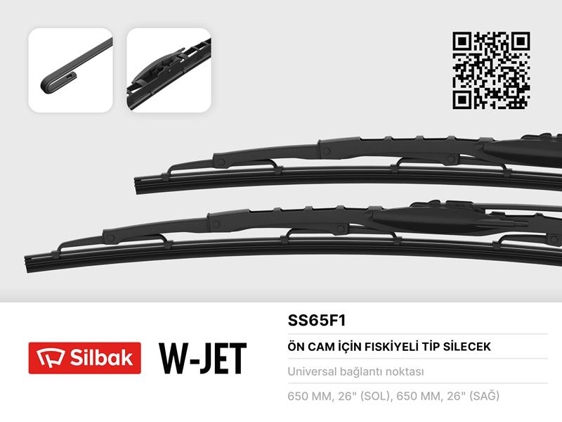 SILBAK SS65F1 Silecek Süpürgesi 650mm Metal Tip Fiskiyeli C8-P807 06/02
