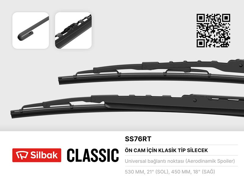 SILBAK SS76RT Silecek Süpürgesi 530/450mm Rüzgarlikli Micra Polo Iii 95-01