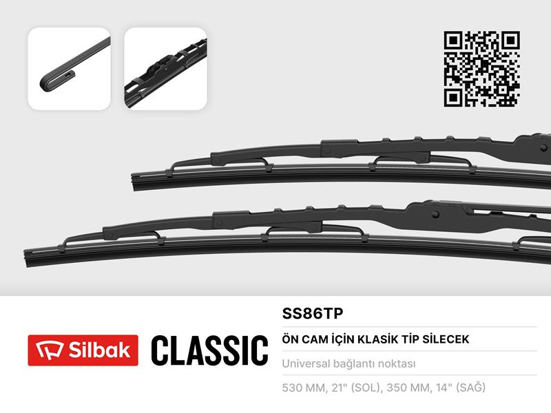 SILBAK SS86TP Silecek Süpürgesi 530/350mm Daihatsu Yrv-Yaris I 02/01-12/05