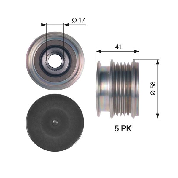 GATES OAP7126 Alternatör Gergi Kasnaği Ford Mondeo Iv 2.5-Smax 07 > Volvo S40-V50-S60-V60-Sc60-V70-Xc70-S80-Xc90