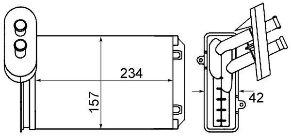 MAHLE AH19000S Kalorifer Radyatörü A3-Caddy-Golf-Jetta-Polo-Ibiza-Cordoba-Octavia-1.4-1.6-1.8-1.9td I-2.0 234x156x42