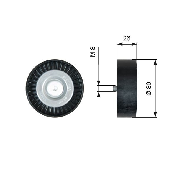 GATES T36367 V Kayis Gergi Rulmani Volvo S60 Ii S80 Ii V60 I V70 Iii Xc60 Xc70 Ii Xc90 06>