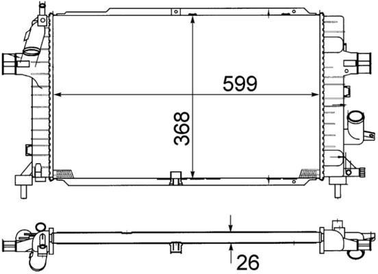 MAHLE CR1687000S Radyatör Astra H 1.3-1.7-1.9 Cdti 04 > Zafira 1.7-1.9 Cdti 05 > Ac Klimasiz-Klimali Mek 599x368x26