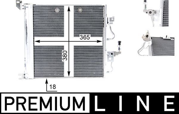 MAHLE AC376000P Klima Radyatörü Kondenseri Opel Astra H 04>10 Zafira B 05>15 1.3-1.7-1.9 Cdti-Dt-Dth-Dtl Kurutucu İle