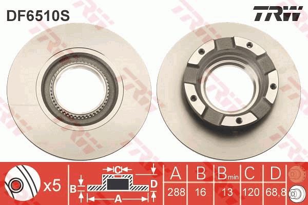 BK21 2A097 HB Fren Diski Arka (Adet) 288 Mm Fwd(Bk21 &Fa-Ha) Transit V-362/63