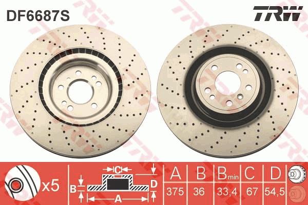 TRW DF6687S Fren Diski On 4-Matic Mercedes W166 X166 C292