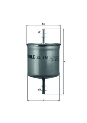 MAHLE KL196 Yakit Filtresi K.Ç Tip Volvo S40 99-04 S60 01 >10 S80 98-06 Xc70 Xc90 2.5t 3.2 02 >14 V40 99-04 C70 00-05 Tirnakli