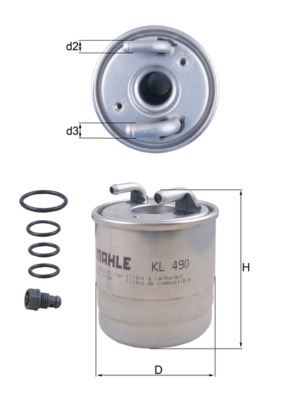 MAHLE KL490D Yakit Filtresi Mercedes Om640 Om642 Om651 W169 W245 W204 W212 X164 W164 X204 W221 W222 B906