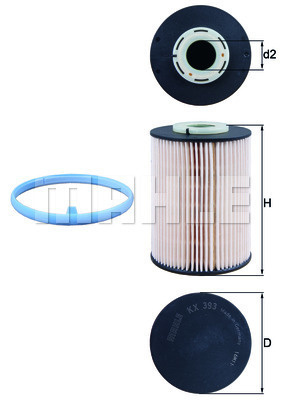 MAHLE KX393D Mazot Filtresi Mondeo Iv Iv 07>14 2.0 Tdci Volvo S40 S60 V50 V70 C30 C70 Xc60 D3-D4-D5 2.4d
