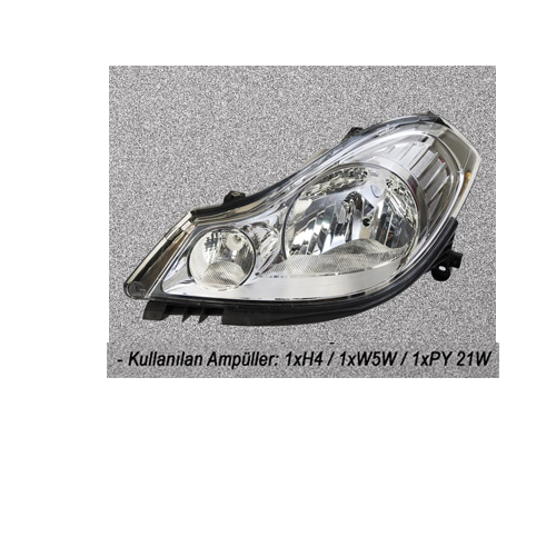 AYFAR 202284 Far Sağ Renault Symbol Ii 08> Elektrikli Motorlu H4