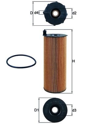 MAHLE OX196/3D Yag Filtresi A4 A5 Q5 Q7 Cayenne Touareg 06-18