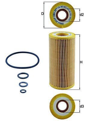 MAHLE OX383D Yag Filtresi Mercedes M275 M279 W220 W221 W222 C215 C216 C217 W463 R230 R231