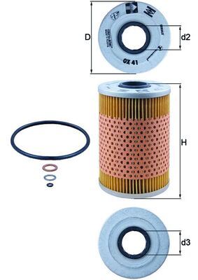 MAHLE OX41D Yag Filtresi Bmw M30 S38 B35 M5 E12 E24 E28 E32 E34