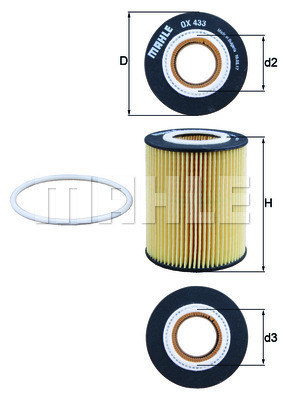 MAHLE OX433D Yag Filtresi Land Rover Freelander Ii . Volvo S60 Ii 134 S80 2 124 V60 I 155 Xc60 I Suv 156 Xc70 Ii 136 Xc90 I 275