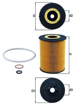 MAHLE OX636D Yag Filtresi Bmw N62 E60 E61 E63 E64 E65 E66 E70