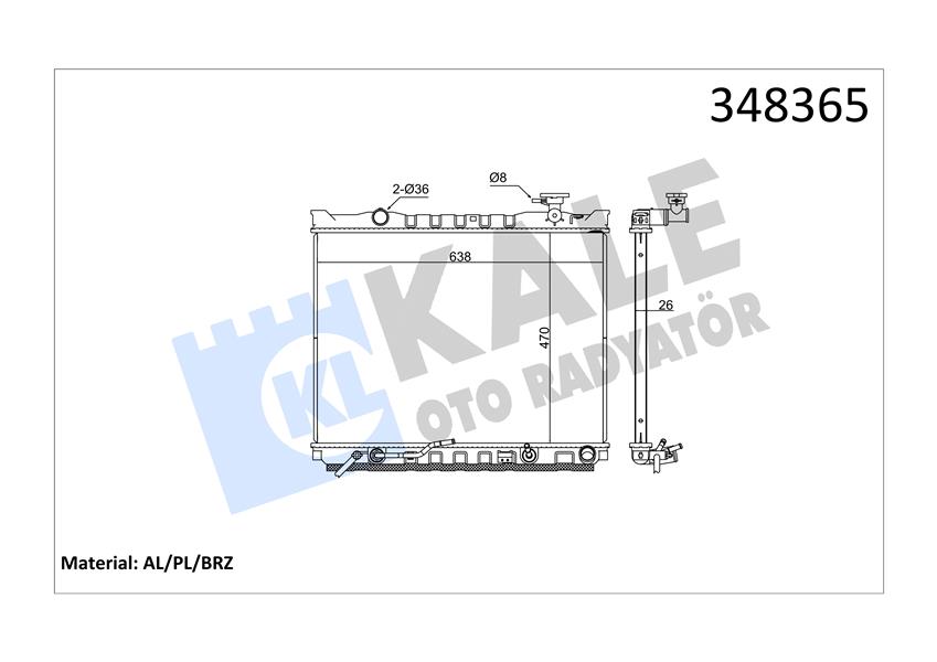 KALE 348365 Radyatör Sorento I Al/Pl/Brz