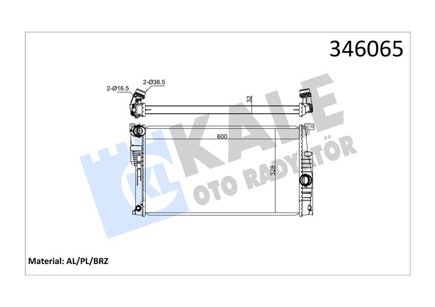 KALE 346065 Motor Su Radyatoru Bmw N13 N47 B47 F20 F21 F22 F23 F30 F31 F34 F35 F32 F33 F36